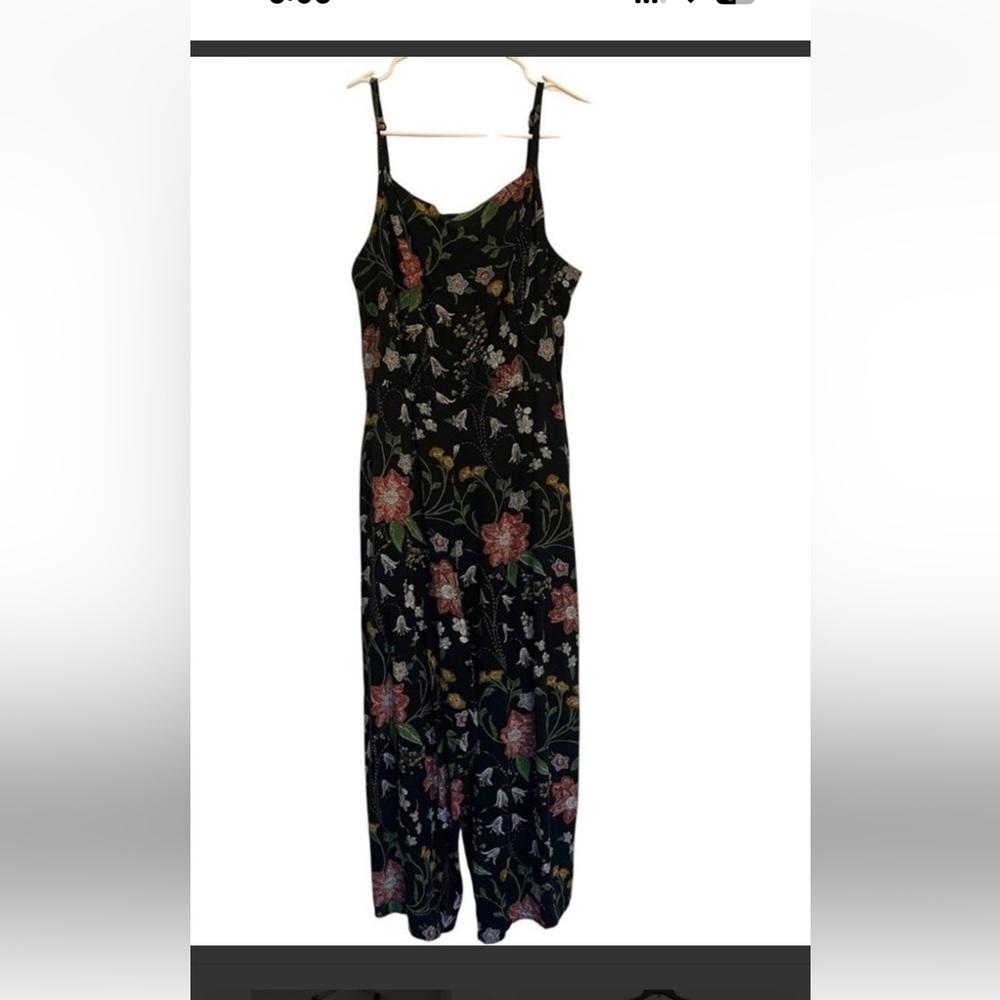 Old Navy Floral Black Jumpsuit